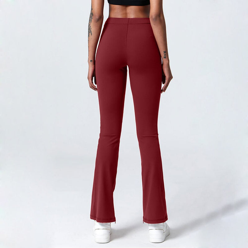 Elevate Pocket Flared Pants - Crimson