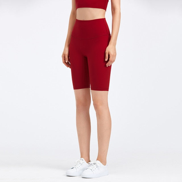 Seamless Cloud Biker Shorts - Crimson