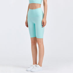 Seamless Cloud Biker Shorts - Mint Blue